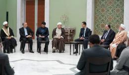 التقى السيد الرئيس بشار الأسد وفدا من علماء الشافعية والحنفية من المحافظات والأقاليم في إيران